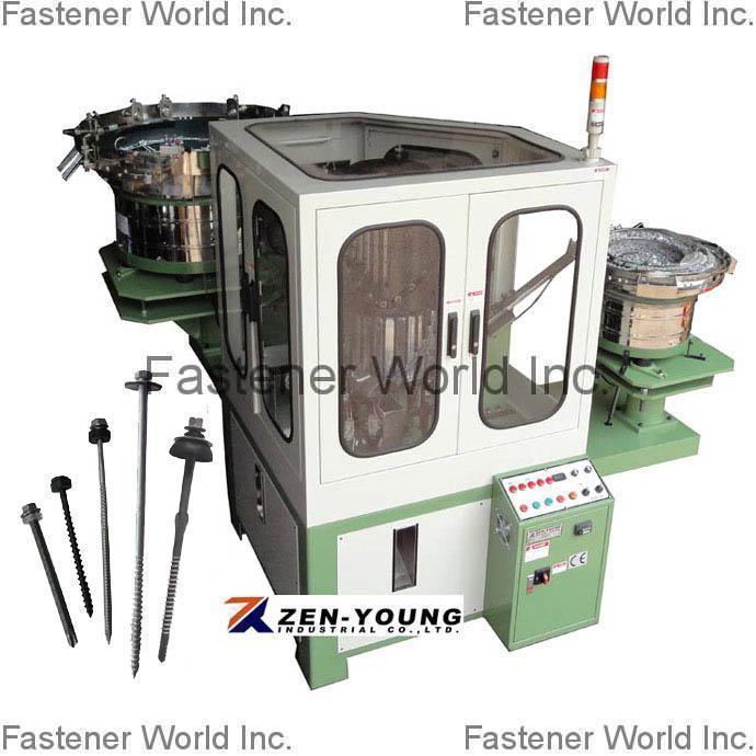 ZEN-YOUNG INDUSTRIAL CO., LTD.  , Long Self-Drilling/Tapping Screw & Bonded / BAZ Washer Assembly Machine , Screw Washer Assembling Machine