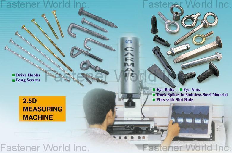 SUPERIOR QUALITY FASTENER CO., LTD.  , Drive Hooks, Long Screws, Eye Bolts, Eye Nuts, Track Spikes in Stainless Steel Material, Pins with Slot Hole , Long Bolts