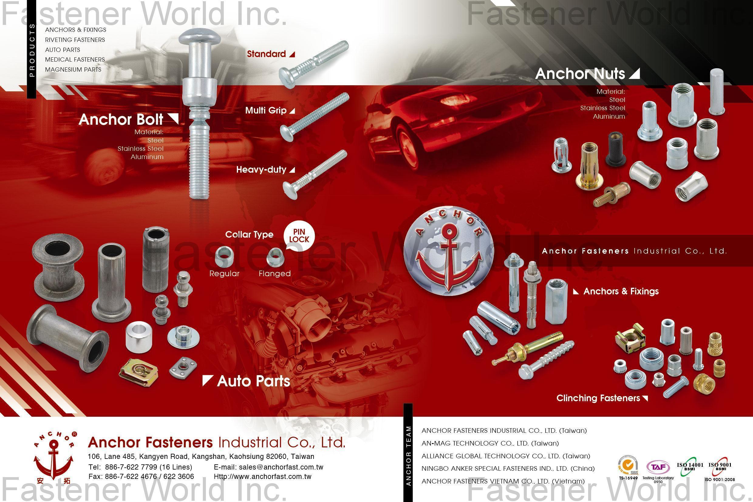 ANCHOR FASTENERS INDUSTRIAL CO., LTD.  , Auto Parts, Anchors & Fixings , Automotive Parts