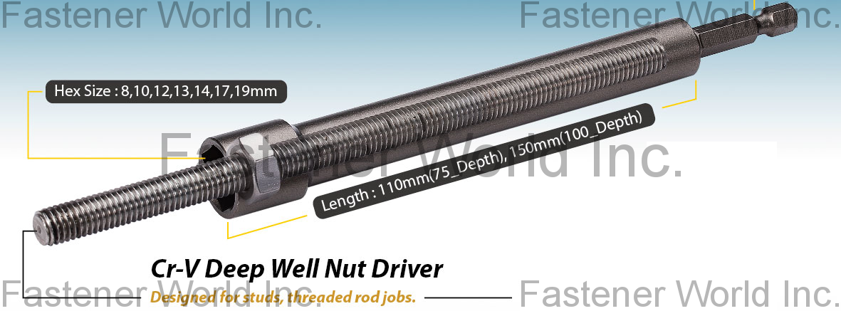 MENG RUI CO., LTD. , Cr-V Deep Well Nut Driver , Nut Drivers