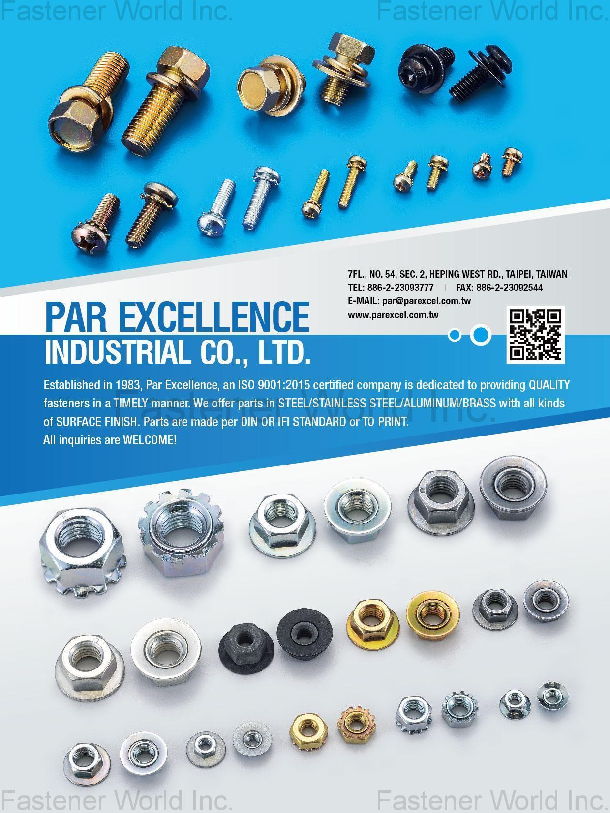 PAR EXCELLENCE INDUSTRIAL CO., LTD.  , Steel / Stainless Steel / Aluminum / Brass Parts , Special Metal Parts