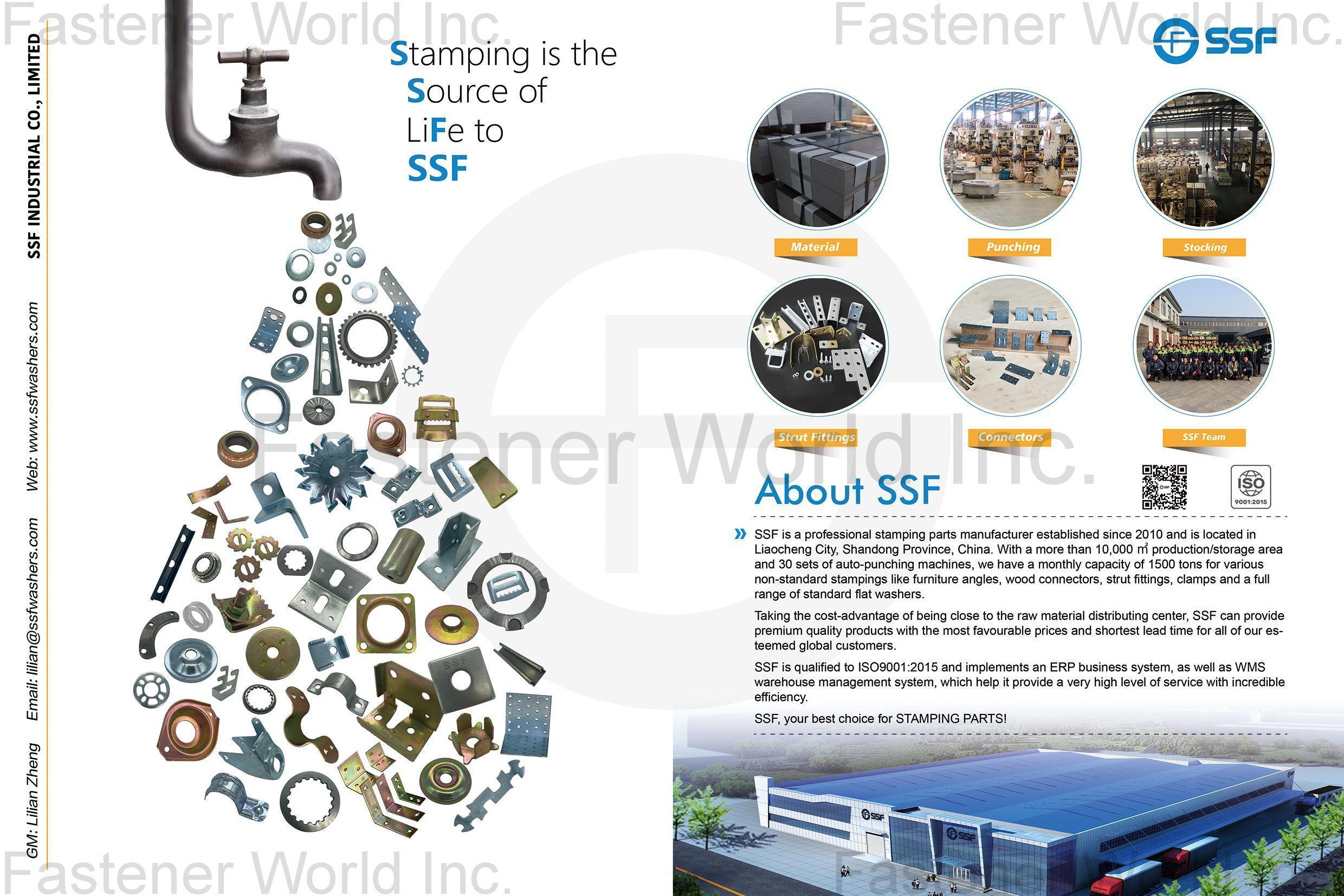 SSF INDUSTRIAL CO., LIMITED , Non-stnadard stampings: furniture angles, wood connectors, strut fittings, clampings, standard flat washers