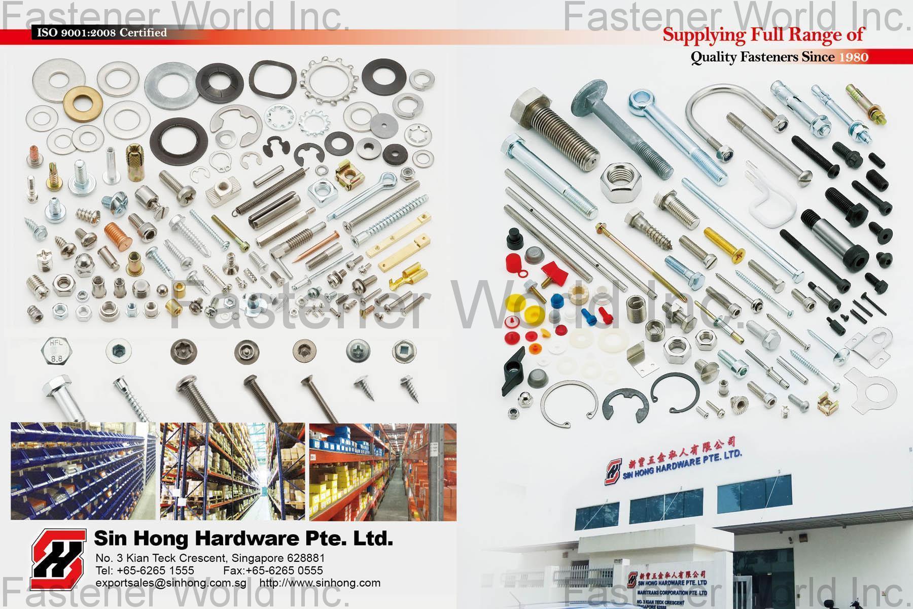SIN HONG HARDWARE PTE. LTD  , BOLTS /  STUD BOLTS / SOCKET SCREW /  MACHINE  SCREW /  TAPPING SCREW /  DRILLING SCREW / NUTS /  WASHER  , All Kinds of Screws