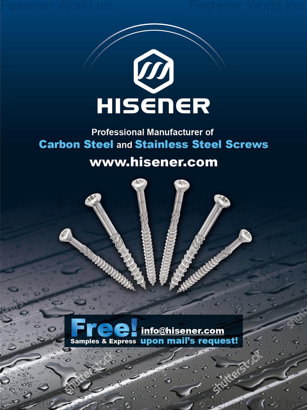 HISENER INDUSTRIAL CO., LTD. , Carbon Steel, Stainless Steel Screws