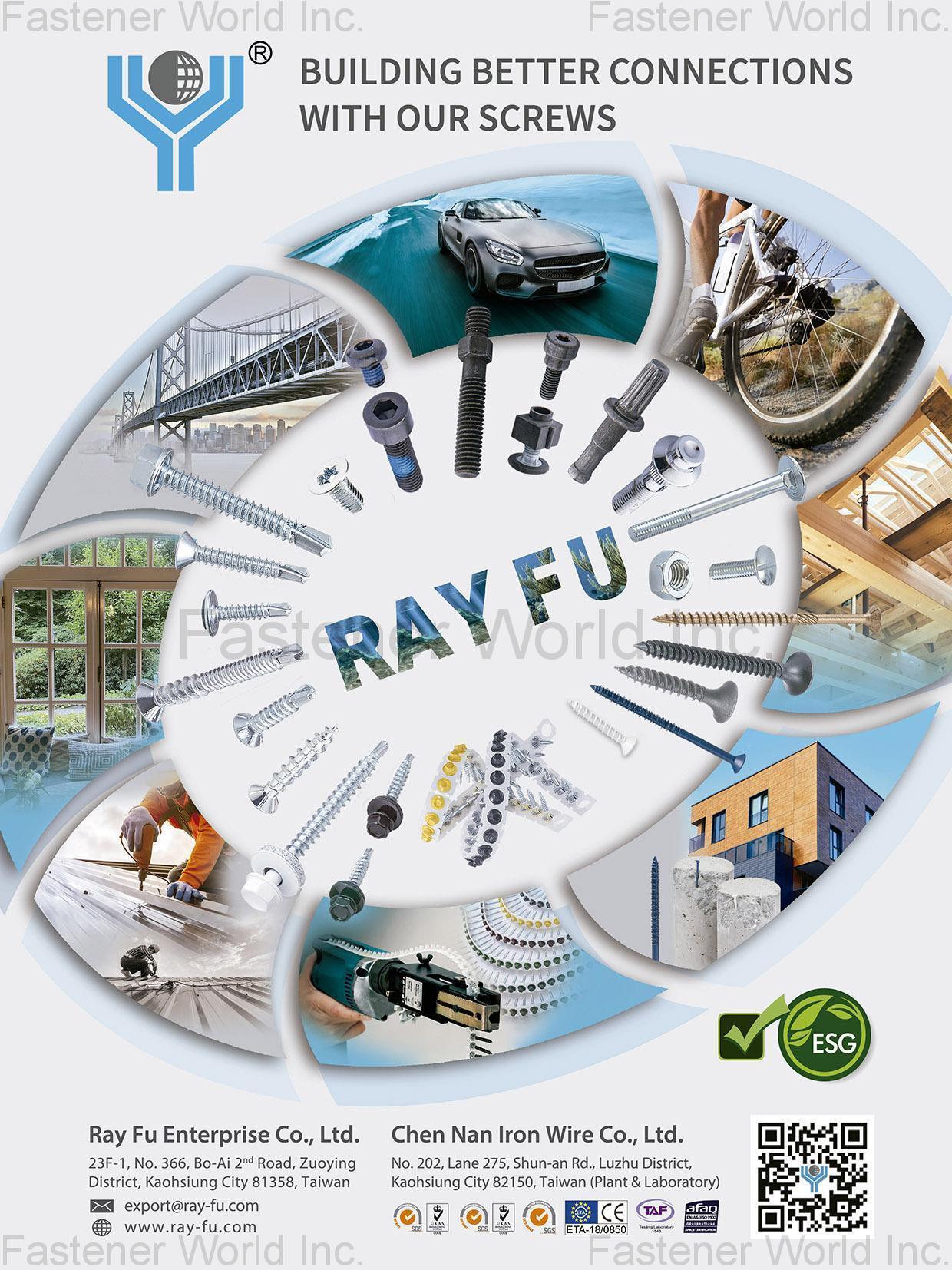 RAY FU ENTERPRISE CO., LTD. , Construction Screws, Automotive Parts, Special Fasteners