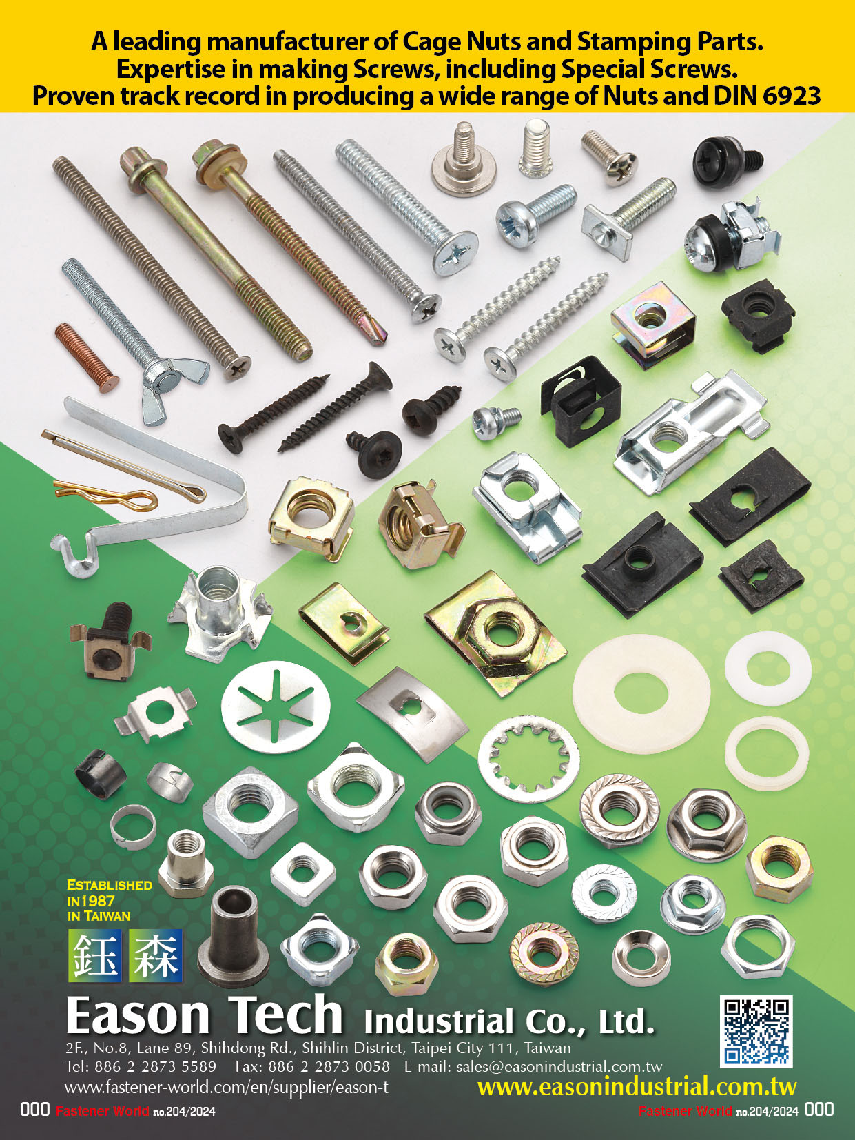 EASON TECH INDUSTRIAL CO., LTD.  , Cage Nuts, Spring Nuts, U Type Steel, J Type Steel, Counter Nut, Nylon Washer, Tee-Nuts for office furniture, Stamping, Tooling, Special Screws or Bolts, Pipe Plug