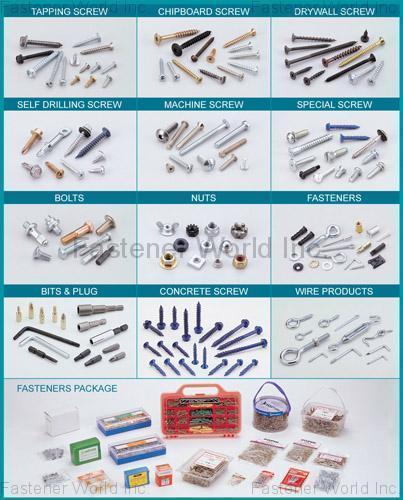 MASTER UNITED CORP.  , Tapping Screws,chipboard Screw,Drywall Screw,Self Drilling Screw,Machine Screw,Special Screw,Bolts,Nuts,Fasteners,Bits&Plug,Concrete Screw,Wire Products , Washers