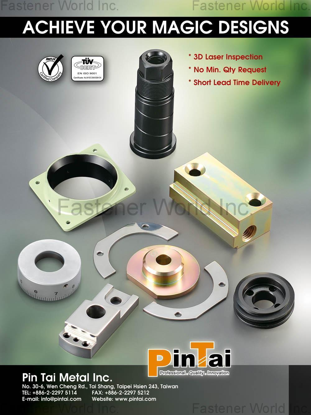 PIN TAI METAL INC. , Machined Parts , Non-standard mechanical parts
