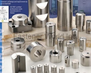 Dies for Multi-stage Forged Fasteners, Fastener-cold-forming Dies, Hexagonal/square Heading Dies, Dies for Trilobular Screws, Trimming Dies, Punches and Pins, Punch Dies, Carbide Quill, Other Machining Processes Including, Die-sink/Wire-cut EDM and CNC(AN CHIAO MOLDS CO., LTD.)
