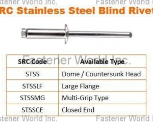 Stainless Steel Blind Rivets(SPECIAL RIVETS CORP. (SRC))