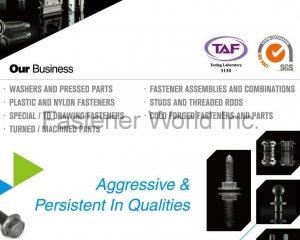 WASHERS AND PRESSED PARTS, PLASTIC AND NYLON FASTENERS, SPECIAL / TO DRAWING FASTENERS, TURNED / MACHINED PARTS, FASTENER ASSEMBLIES AND COMBINATIONS, STUDS AND THREADED RODS, COLD FORGED FASTENERS AND PARTS(JI LI DENG FASTENERS CO., LTD.)