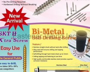 Stainless Steel Screws, Bi-Metal Self-Drilling Screws, X'tra Screws(TAIWAN SHAN YIN INTERNATIONAL CO., LTD. )