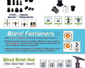 Blind Fasteners, Blind Rivet Nut, Nylon Nut - Insert, Rubber Nut(JET FAST COMPANY LIMITED )