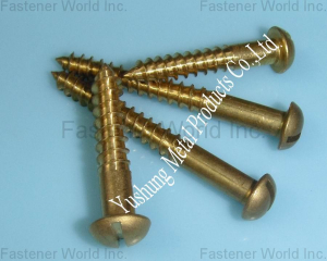 Brass slotted round head wood screws with full body cutting threads(Chongqing Yushung Non-Ferrous Metals Co., Ltd.)