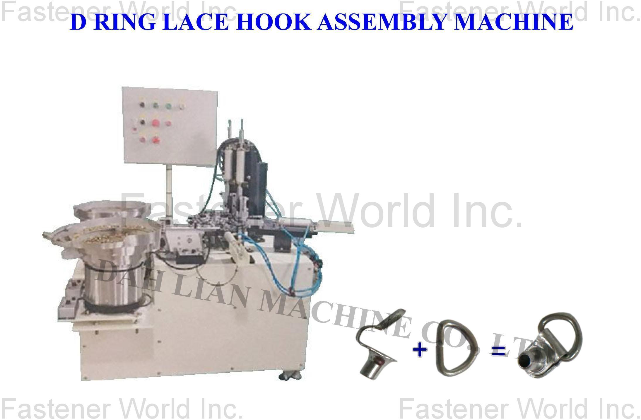 DAH-LIAN MACHINE CO., LTD  , D Ring Lace Hook Assembly Machine for footwear , Assembly Machine