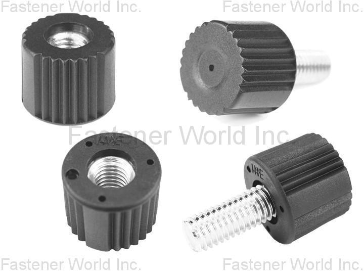 UJEN  DEVELOPMENT CO., LTD. , adjustable handles, levers, tensioning knobs, clamping knobs, plastic head screw , Knurled Nuts