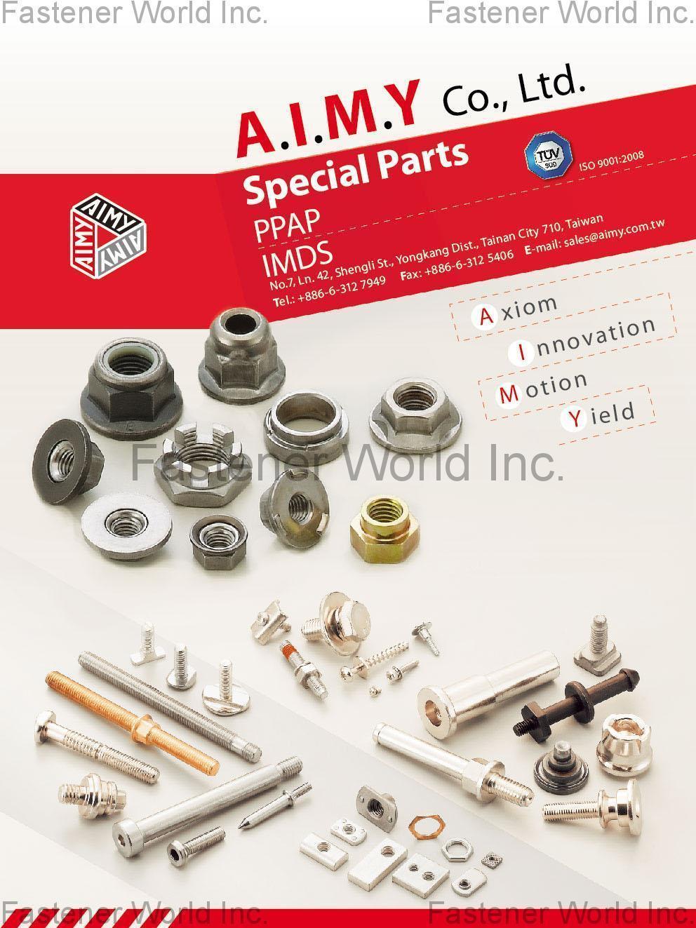 A.I.M.Y Co., Ltd. (AIMY) , Comby Nuts (nut and washer assembly), Weld Nuts, Special Nuts, Weld Studs, Clinch Studs, Tapping Screws, Special Bolts and Stamping Parts. , Screws