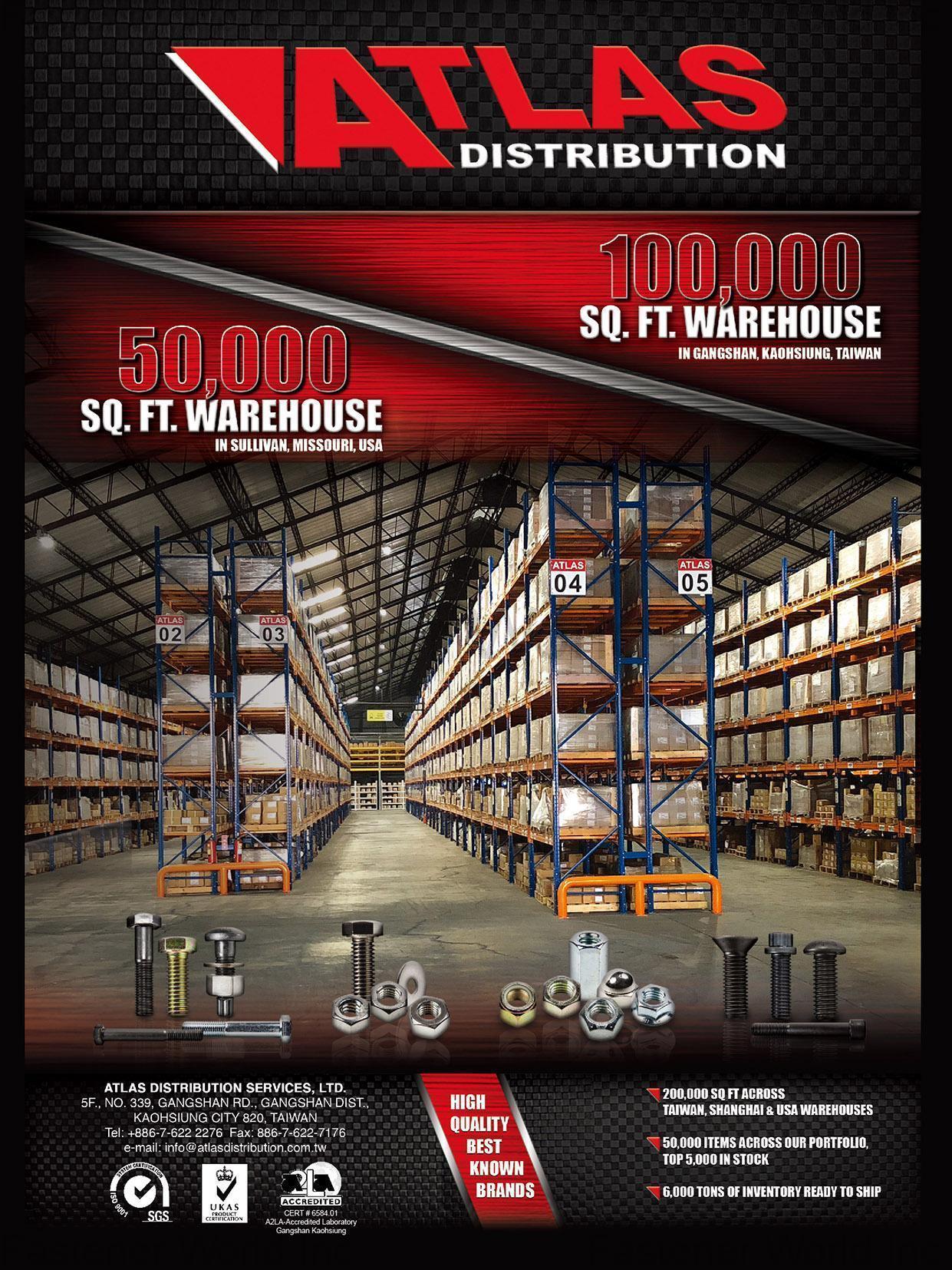 ATLAS DISTRIBUTION SERVICES LTD. , Atlas Distribution Services, Ltd was formed to help distributors of fasteners and industrial supplies unlock the potential of their global supply chains by helping to address certain ATLAS DISTRIBUTION SERVICES LTD. , Atlas Distribution Services, Ltd was formed to help distributors of fasteners and industrial supplies unlock the potential of their global supply chains by helping to address certain