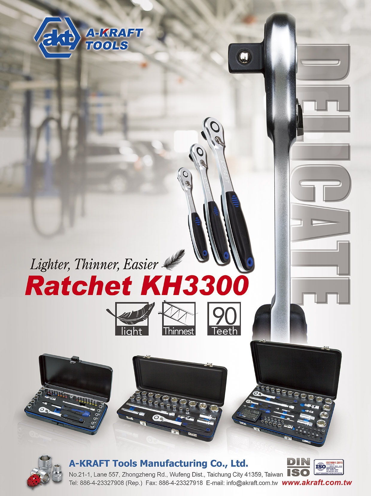 A-KRAFT TOOLS MANUFACTURING CO., LTD. , Delicate Ratchet KH3300 (Sockets, Accessories, Ratchets, Socket Sets, Impact, Wrenches, Screwdrivers Pliers, Insulated Pliers & Screwdrivers, Tool Cabinets, Sockets & Tools Storages, Giveaways)