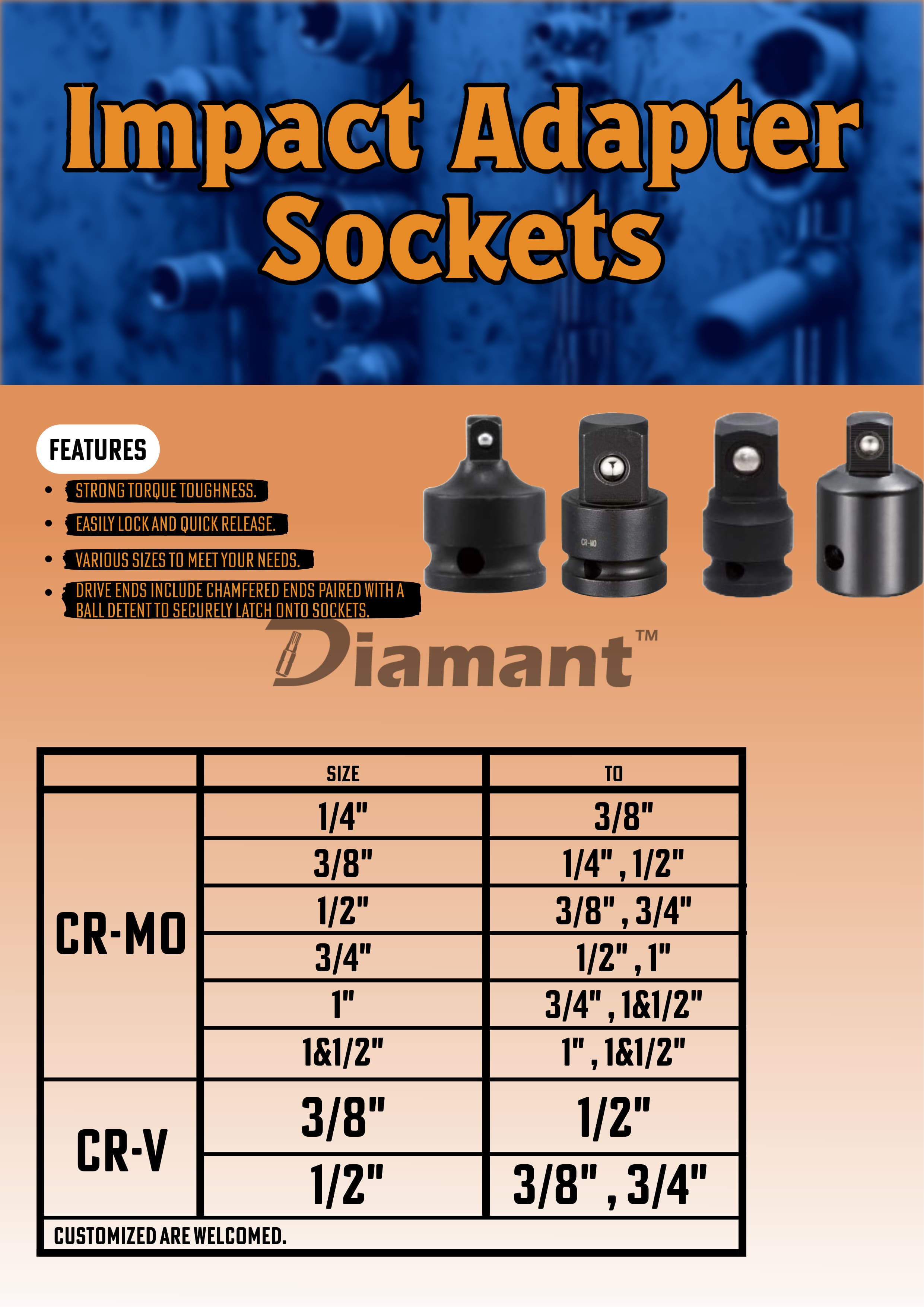 DIAMANT INDUSTRIAL CO., LTD. , Impact Adapter Sockets