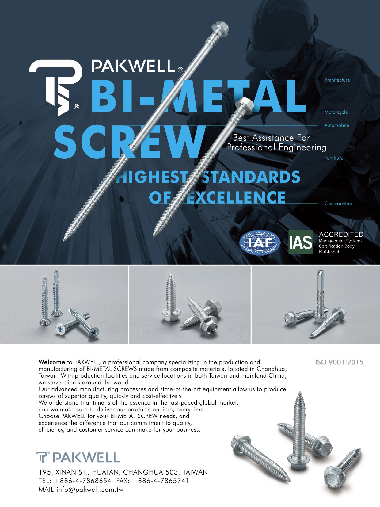 KUO TEAM PRECISION CO., LTD. , Bi-Metal Screws