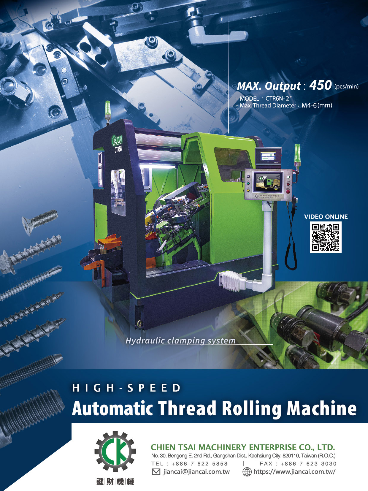 CHIEN TSAI MACHINERY ENTERPRISE CO., LTD. , Automatic Thread Rolling Machine