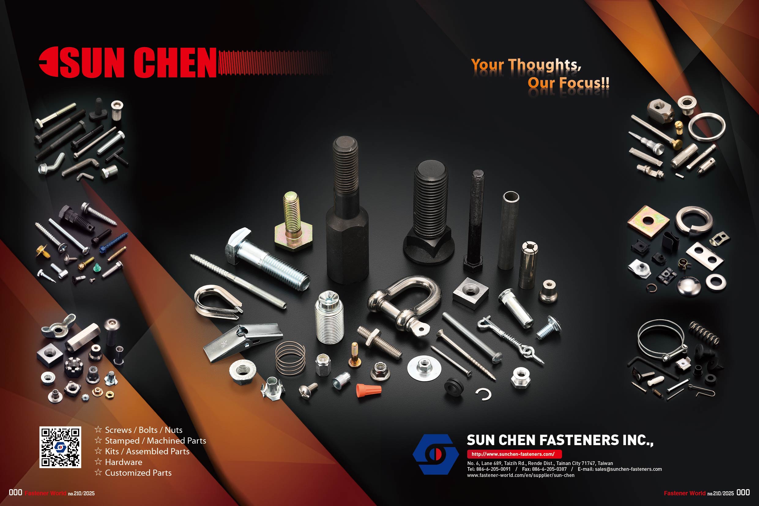 SUN CHEN FASTENERS INC., , Screws / Bolts / Nuts / Stamped / Machined Parts / Kits / Assembled Parts / Hardware / Customized Parts