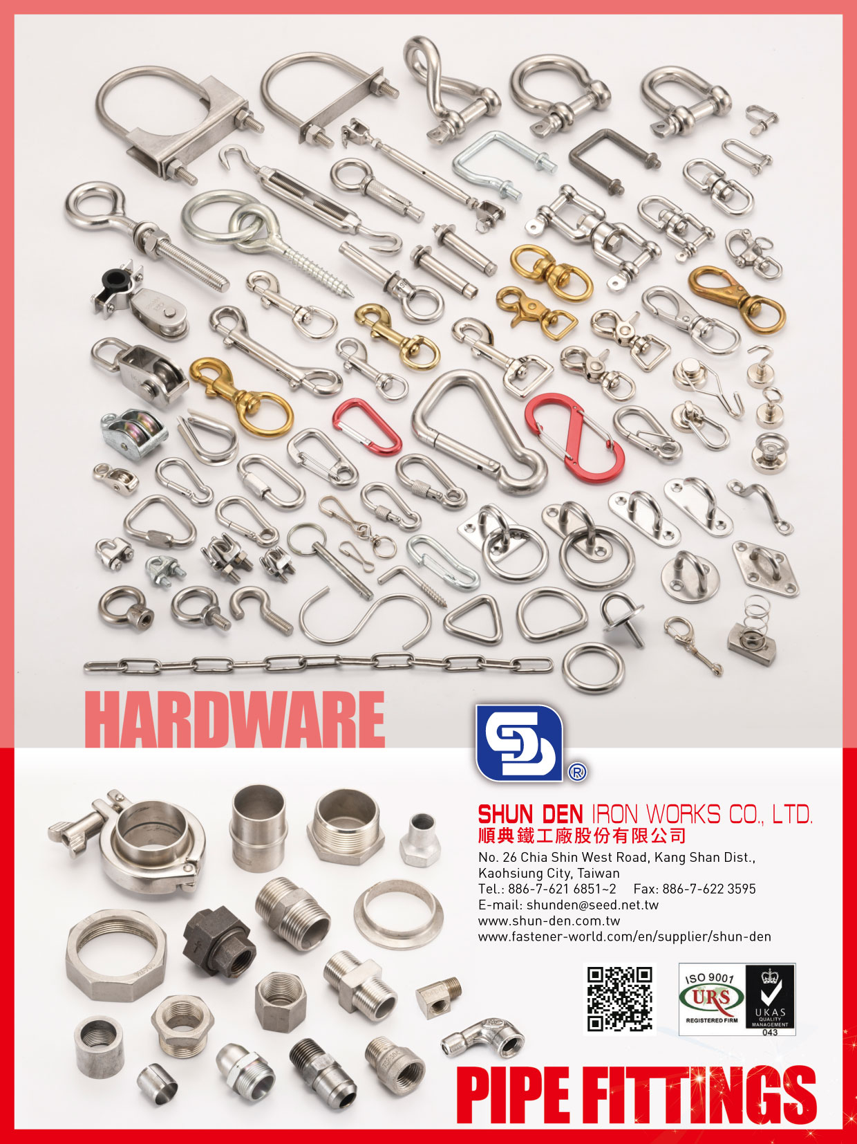 SHUN DEN IRON WORKS CO., LTD.  , Pipe Fittings, Hardware