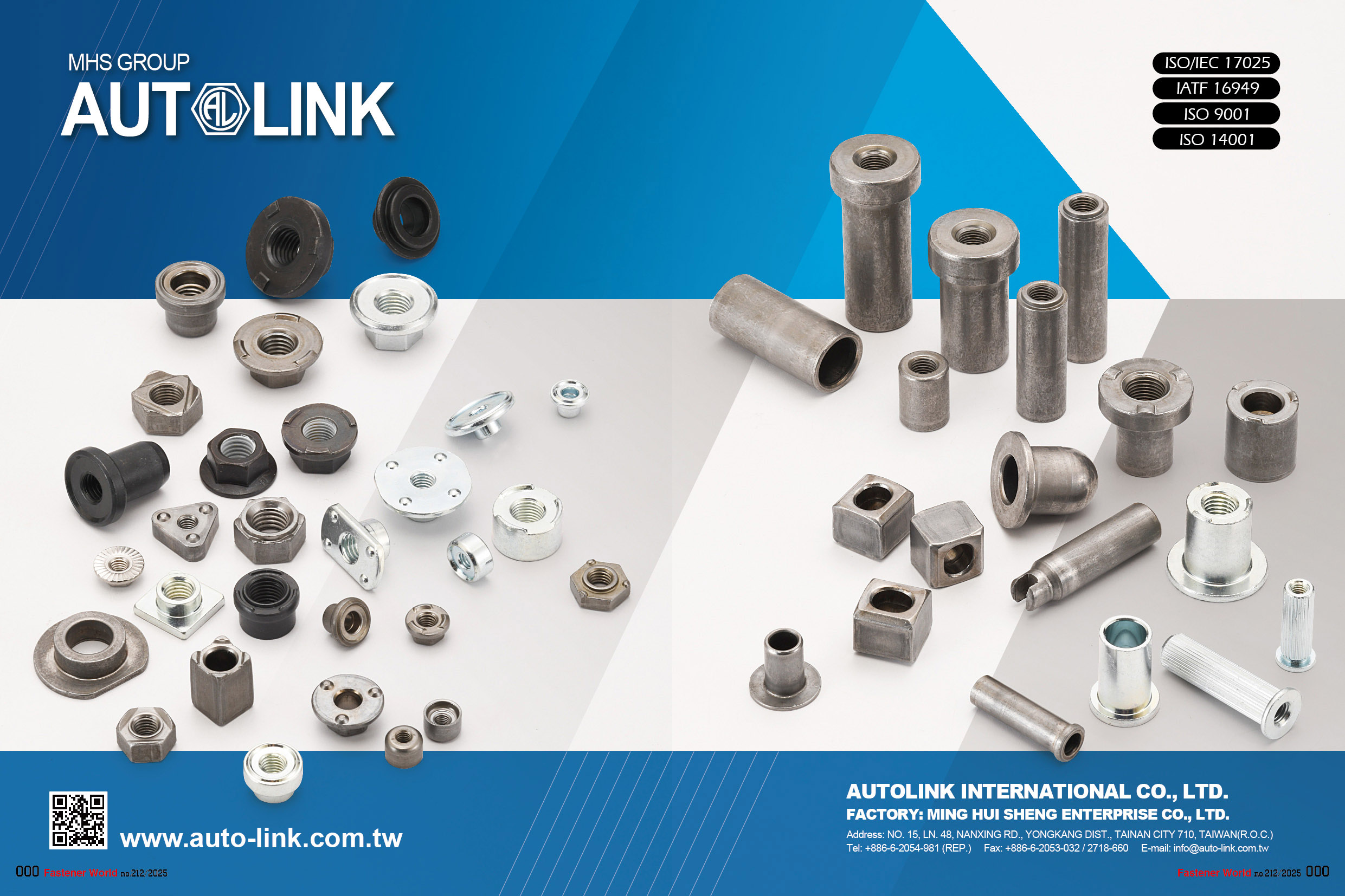 AUTOLINK INTERNATIONAL CO., LTD. , HEX NUTS / SQUARE NUTSWELDING NUTS / FLANGE NUTS / PREVAILING TORQUE NUTS / CONE WHEEL NUTS / T-NUTSRIVET NUTS / CONICAL WASHER NUTS / SPECIAL NUTS (CUSTOMER’S DRAWING)