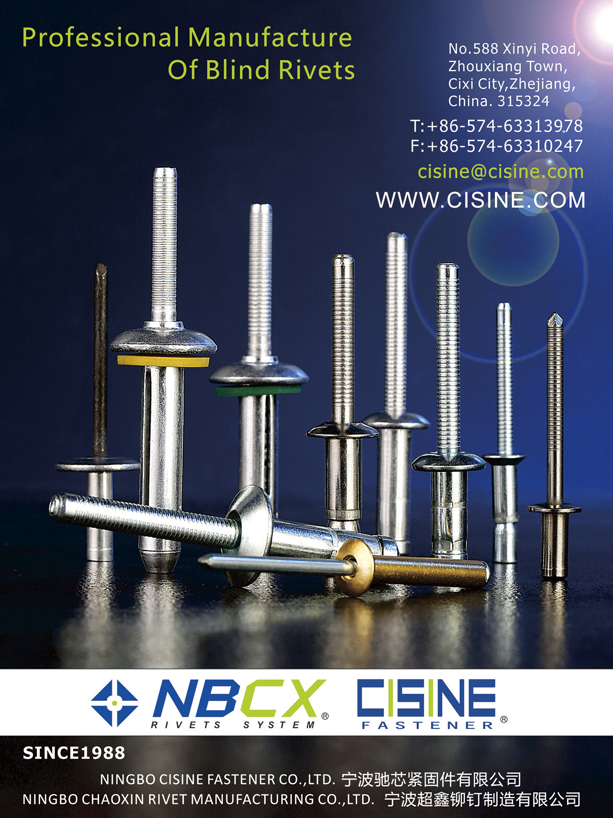 NINGBO CISINE FASTENER CO., LTD , Blind Rivets