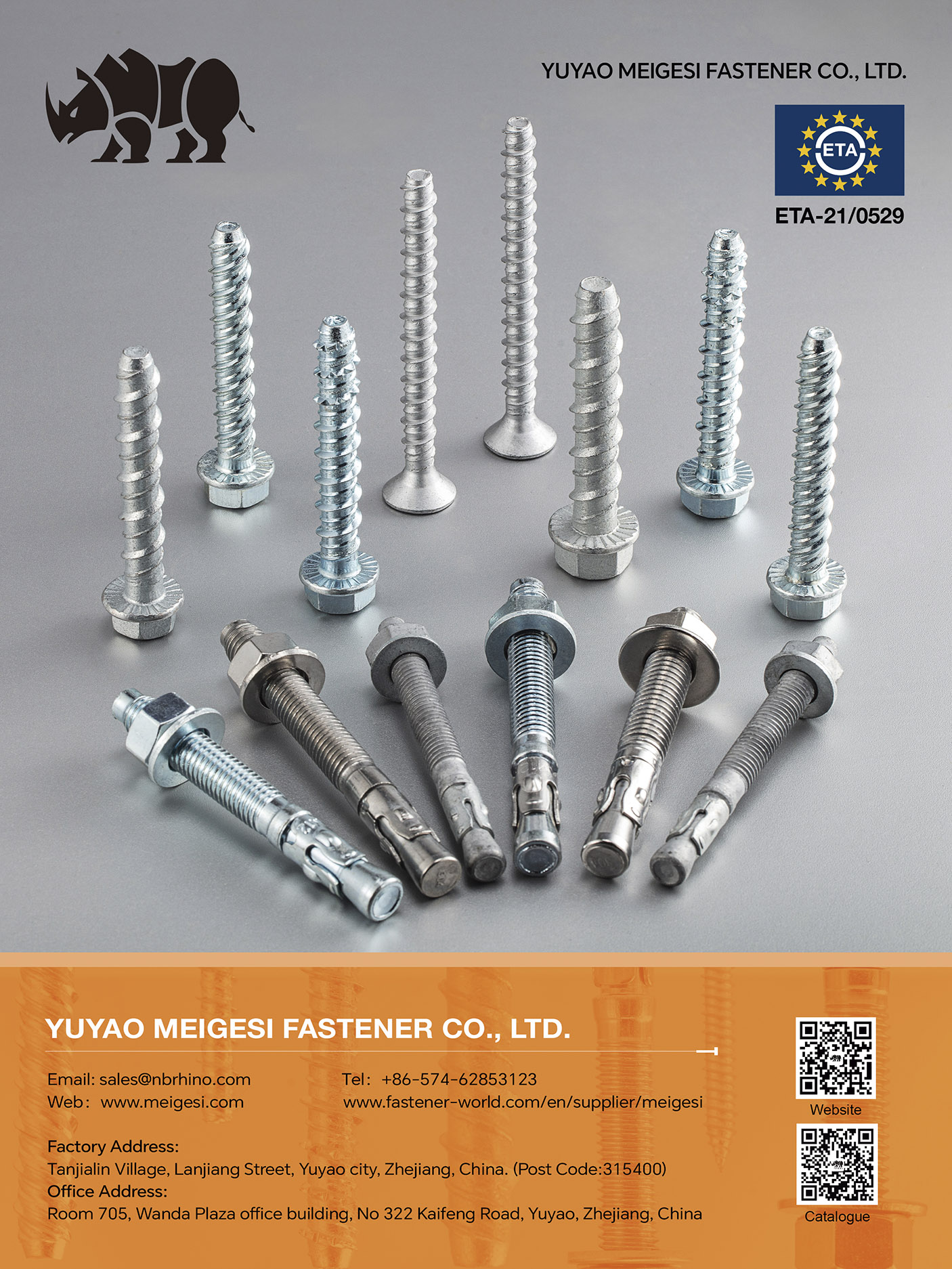 YUYAO MEIGESI FASTENER CO., LTD. , Screws, Bolts, Nuts, Washers, Anchors, Riggings, Stampings, Photovoltaic Accessories, Stainless Steel, Furniture Hardware