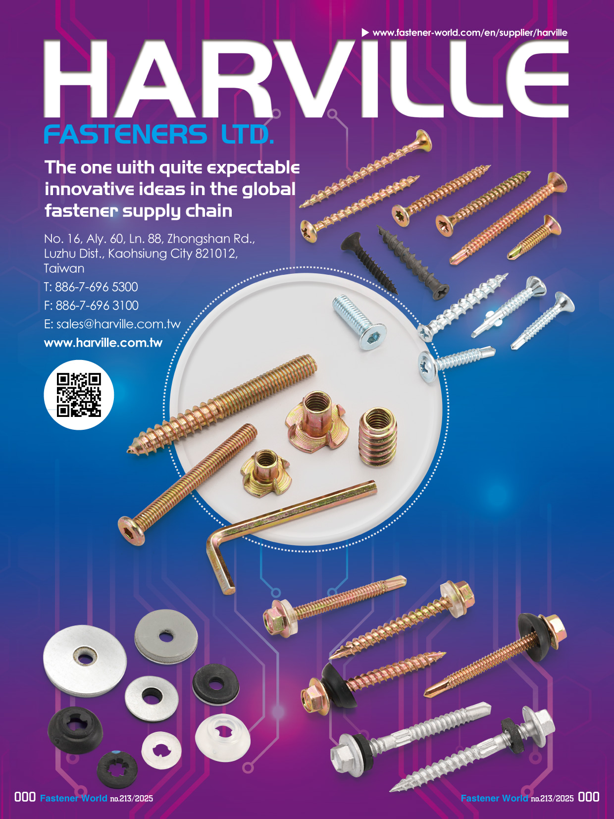 HARVILLE FASTENERS LTD. , Special Screws and Bolts, Sems Screws, Stainless Steel Fasteners, Washers...