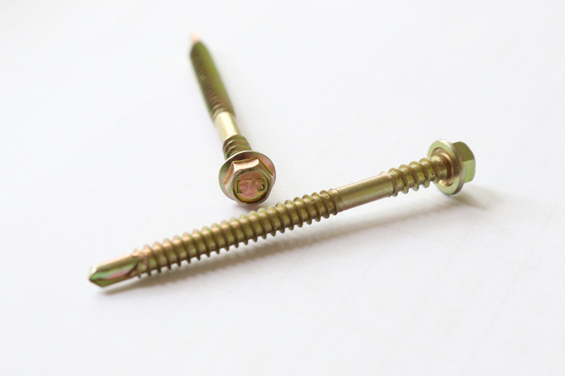 SUZHOU LITTO FASTENER CO., LTD. (JMTM TRADING) , Roofing Screw, Flange Head, Self-Drilling Point, Double-Threaded, Yellow Zinc