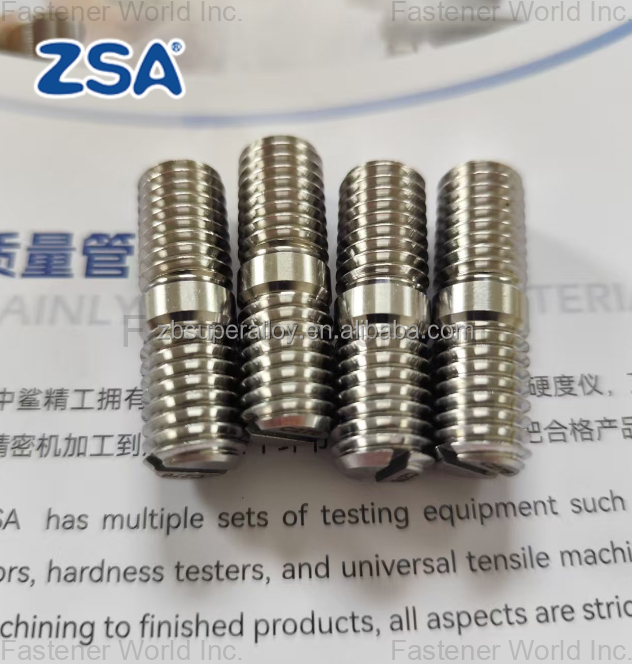 JIANGSU ZSA INDUSTRY CO., LTD , Inconel 718 Slotted Double-End Stud (One End Slotted)