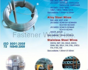 Carbon Steel Wire, Alloy Steel Wire, Shaped Wire, Stainless Steel Wire, Nickle-Base Superally, Customized Screws, Special Wood Screws, Self-Drilling Screws, Set Screws, Self-Tapping Screws, All Fastener Solution, Nuts, Washers, Bits(NEW BEST WIRE INDUSTRIAL CO., LTD. )
