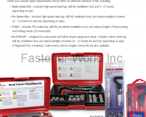Recoil Repair Kits,Pro Series Kit,TI Series Kit,Tap,Drill,Hand Installation Tool,Tank Break Tool,Trade Series Kit,Fit-A-Thread Kit(PS FASTENERS PTE LTD.)