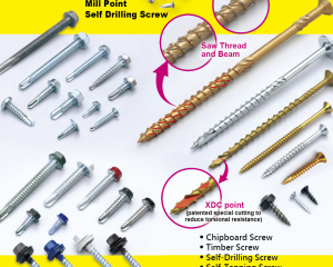 Chipboard Screws, Wood Construction Screws, Mill Point Self-Drilling Screws, Terrace Screws, Deck Screws, Timber Screws, Self-Tapping Screws
