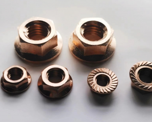 Marine grade C65100 Siicon Bronze Serrated Hex Flange Nuts 1/2-13UNC(Chongqing Yushung Non-Ferrous Metals Co., Ltd.)